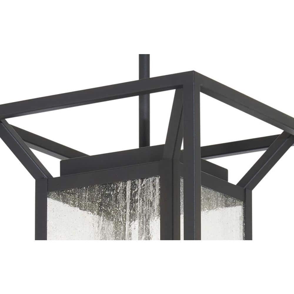 Sand Coal 4-Light Outdoor Hanging Lantern with Clear Seeded Glass