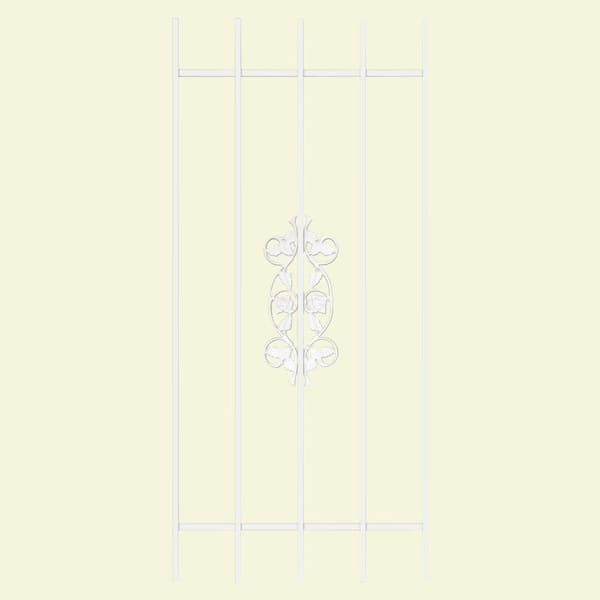 Unique Home Designs Rambling Rose 24 in. x 54 in. White 5-Bar Window Guard-DISCONTINUED