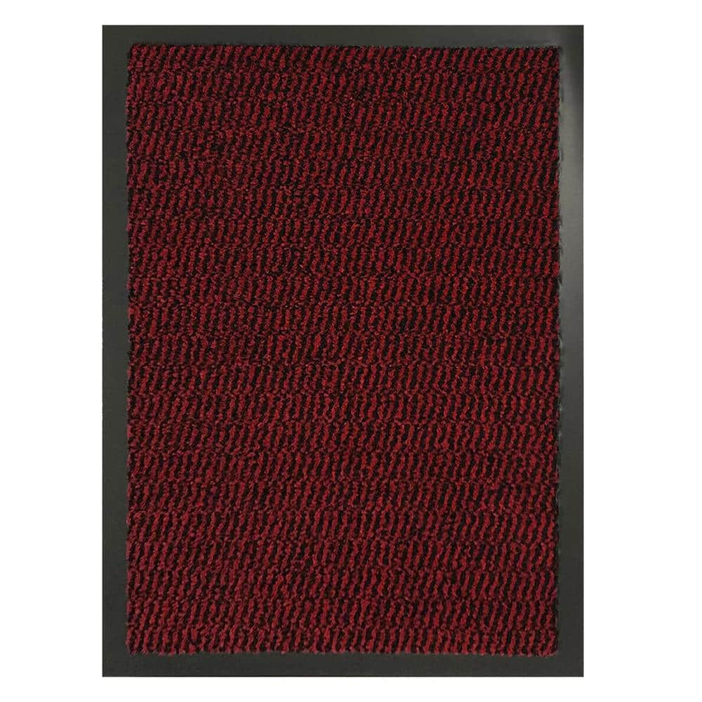 Lisa Red Burgundy 48 in. x 32 in. Polyester Sheltered large Front Door Mat price history on PriceWatchPro