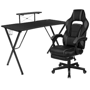 51.5 in. Black Gaming Desk and Chair Set