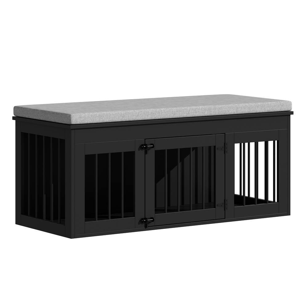 FUFU&GAGA Wooden Bed End Bench Dog Crate, Dog Kennel Indoor Modern ...