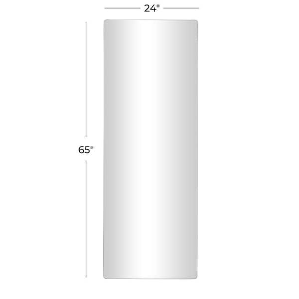 65 in. x 24 in. Rectangle Frameless Silver Wall Mirror