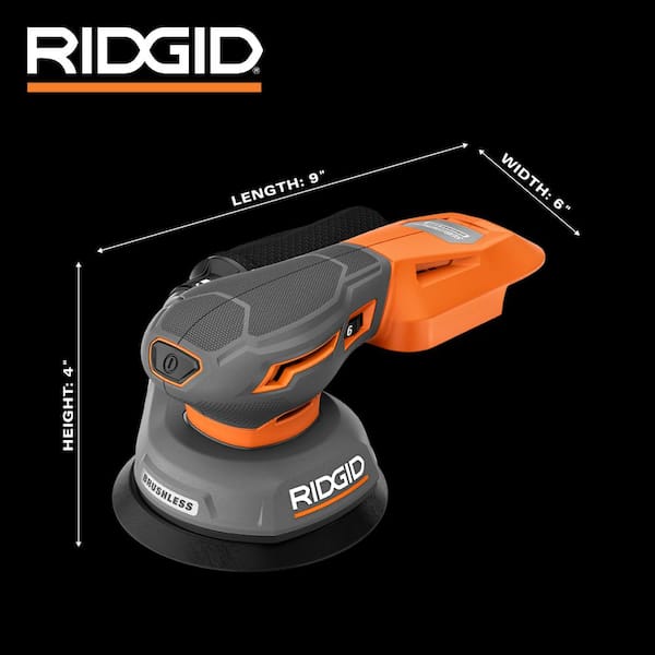 RIDGID 18V SubCompact Brushless Random Orbit Sander Tool Only R870651B The Home Depot