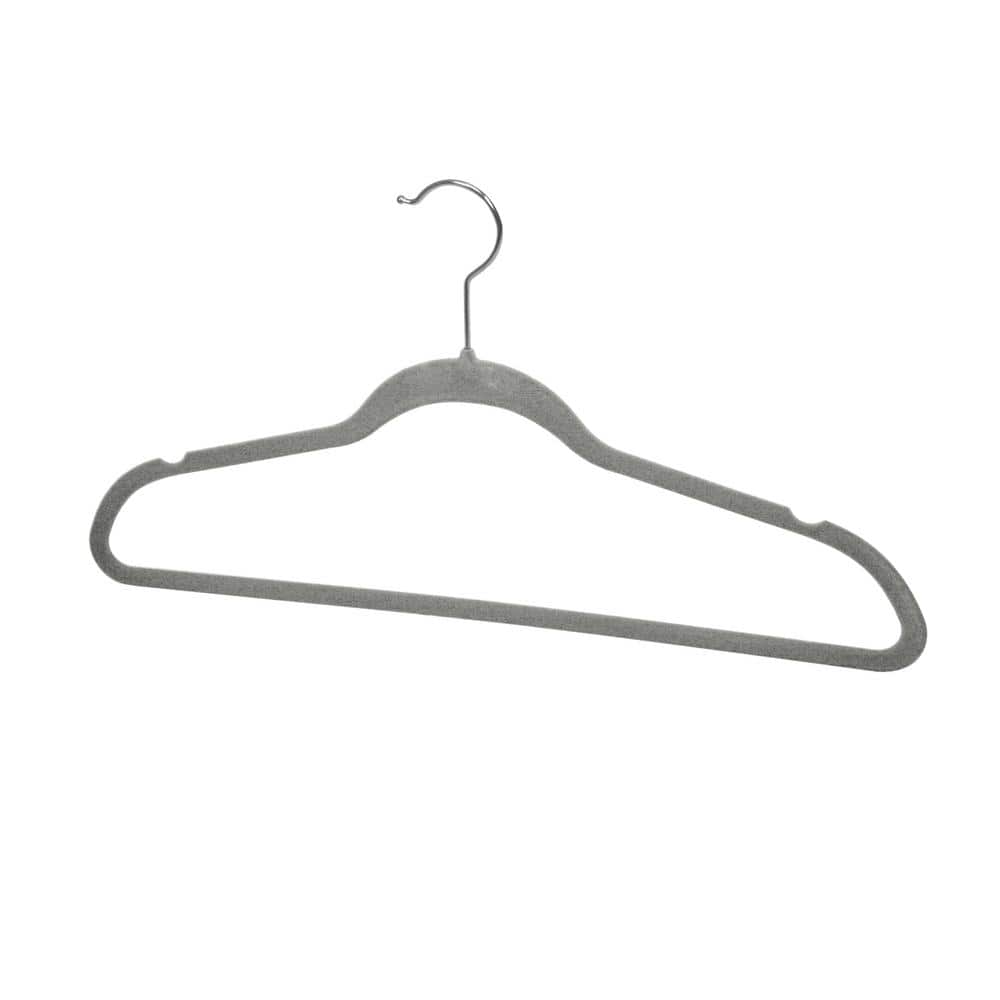 10pk Velvet Hangers Grey