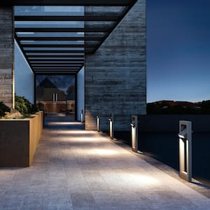 16-Watt Graphite Grey Outdoor Integrated LED 3000K Soft White Landscape Path Light