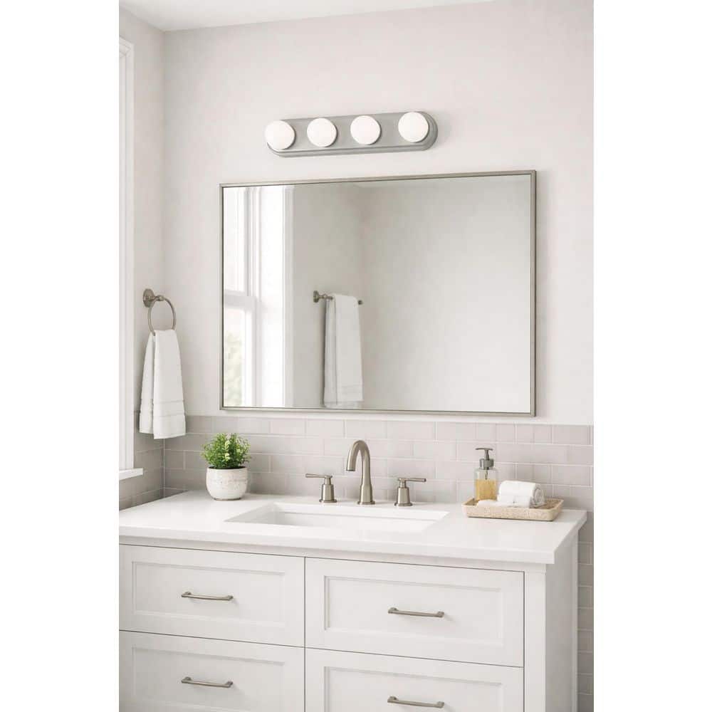 Hollywood 24 in. 4-Light Satin Nickel LED Vanity Light Bar price history on PriceWatchPro