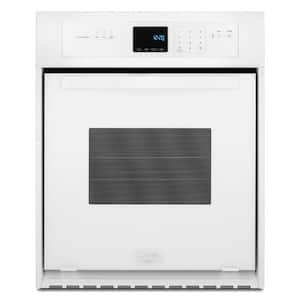 24 in. Single Electric Wall Oven Self-Cleaning in White