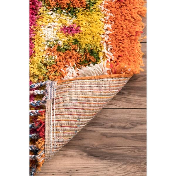 nuLOOM Destiny Medallion Shag Multi 8 ft. x 10 ft. Area Rug