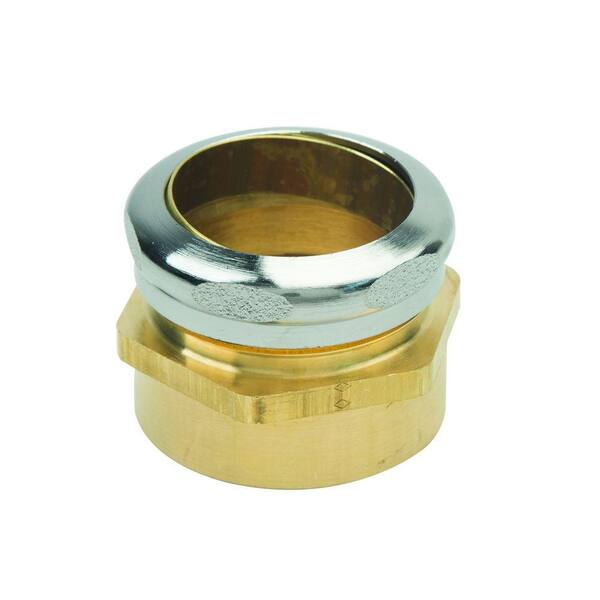 BrassCraft 1-1/2 in. O.D. Compression x 1-1/2 in. FIP Brass Waste Connector with Chrome Finish