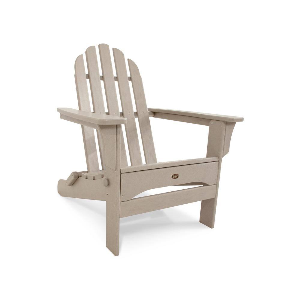Sand Castle Folding Plastic Adirondack Chair with Ottoman
