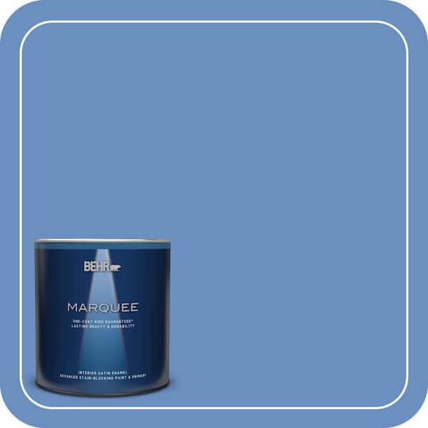 BEHR MARQUEE 1 qt. Home Decorators Collection #HDC-MD-02 Lapis Lazuli One-Coat Hide Satin Enamel Interior Paint & Primer