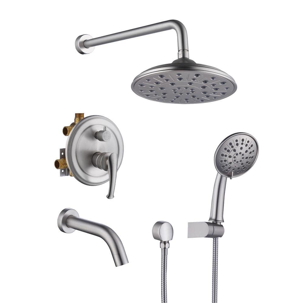 Brushed Nickel Multi-Head Wall Mounted Shower System
