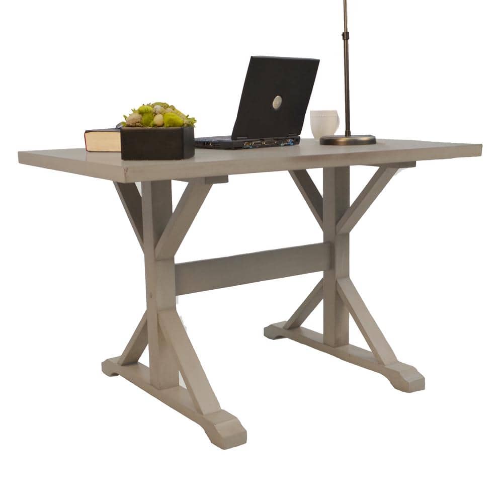 Carolina Chair Delano Trestle Desk Weathered Gray