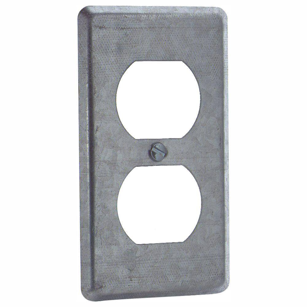 Steel City 1-Gang Metal Utility Duplex Receptacle Cover (Case of 25)