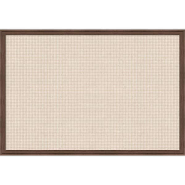 Florence 26 in. x 38 in. Medium Brown Plastic Magnetic Framed Memo Board
