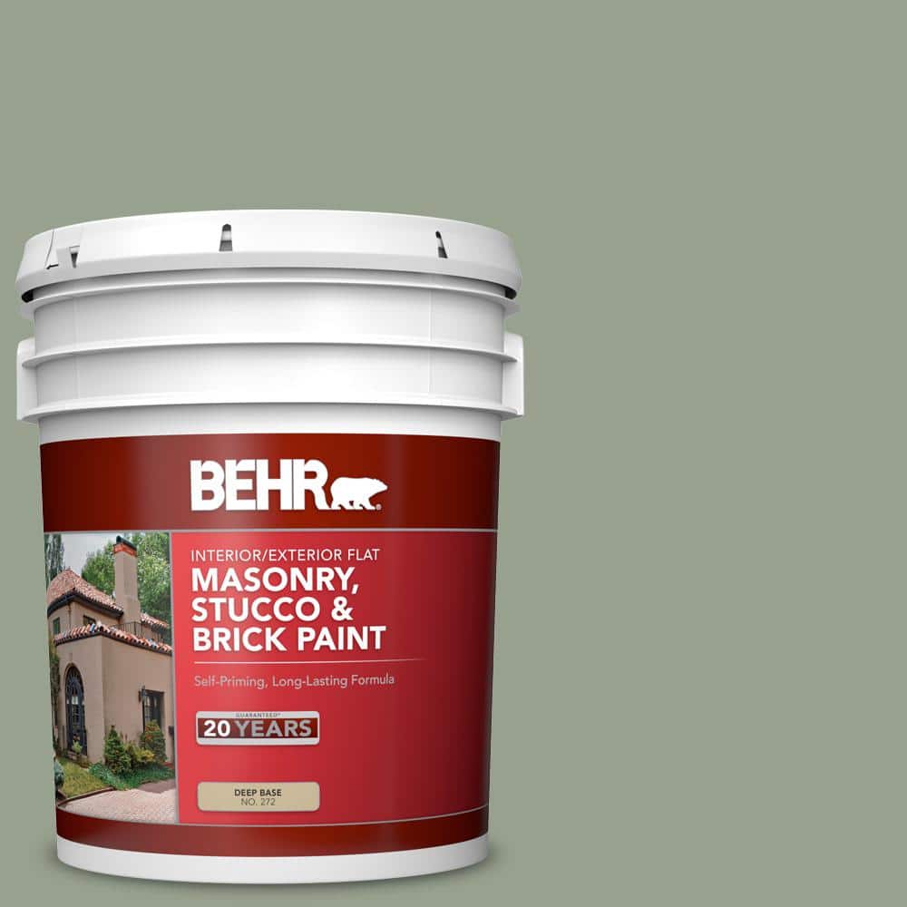 5 gal. #N390-4 Bitter Sage Flat Masonry, Stucco and Brick Interior/Exterior