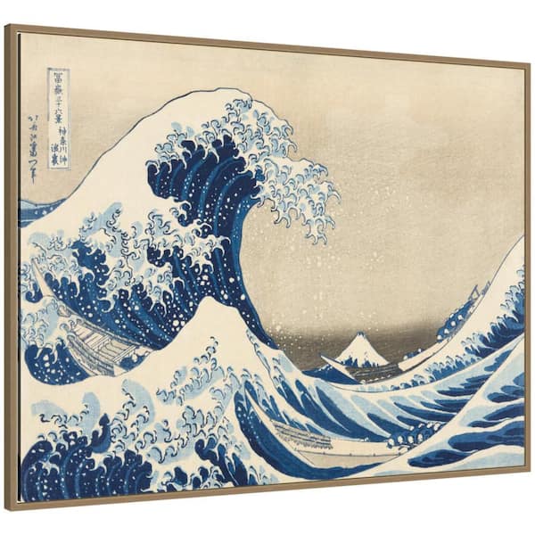 Sylvie "The Great Wave Katsushika Hokusai" by The Art Institute of Chicago Framed Canvas Art Print 32 in. x 42 in.