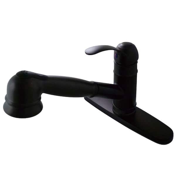 Kingston Brass Traditional Single-Handle Pull-Out Sprayer Kitchen Faucet in Oil Rubbed Bronze