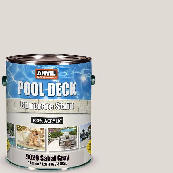 Anvil 1 gal. Sabal Gray Pool Deck Concrete Interior/Exterior Stain