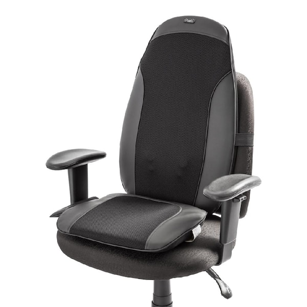 Kneading Massage Office Chair with Heating, 90°-135° Reclining Backrest, Black