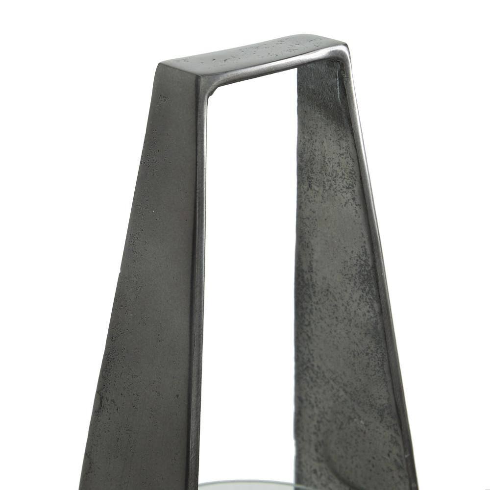 Contemporary Black Candle Lantern - 8" x 17.5" Hanging Hurricane