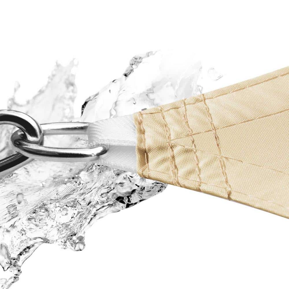 Beige 7' x 12' Waterproof Rectangle Sun Shade Sail