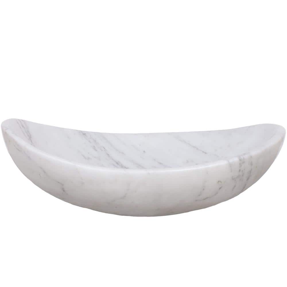 Carrara White Marble Oval Vessel Bathroom Sink