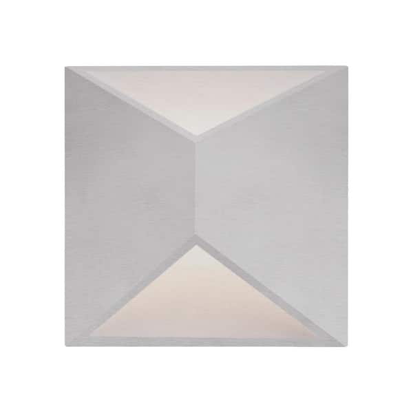 KUZCO Indio 7-in 1-Light 7-Watt Brushed Nickel Integrated LED Exterior Wall Sconce