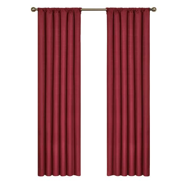 Eclipse Kendall Thermaback™ Ruby Solid Polyester 42 in. W x 63 in. L Blackout Single Rod Pocket Curtain Panel