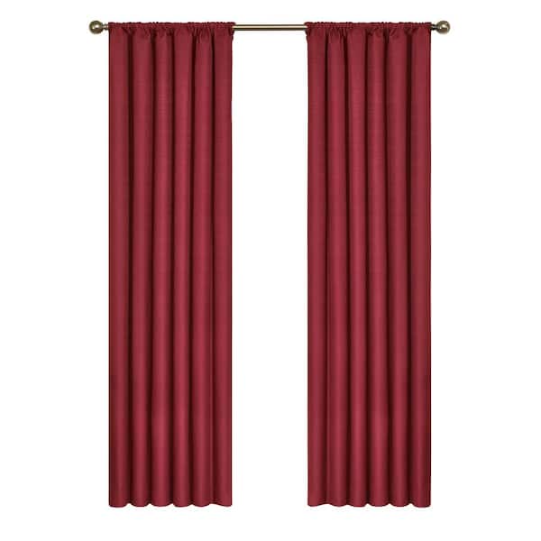 Eclipse Kendall Thermaback™ Ruby Solid Polyester 42 in. W x 84 in. L Blackout Single Rod Pocket Curtain Panel
