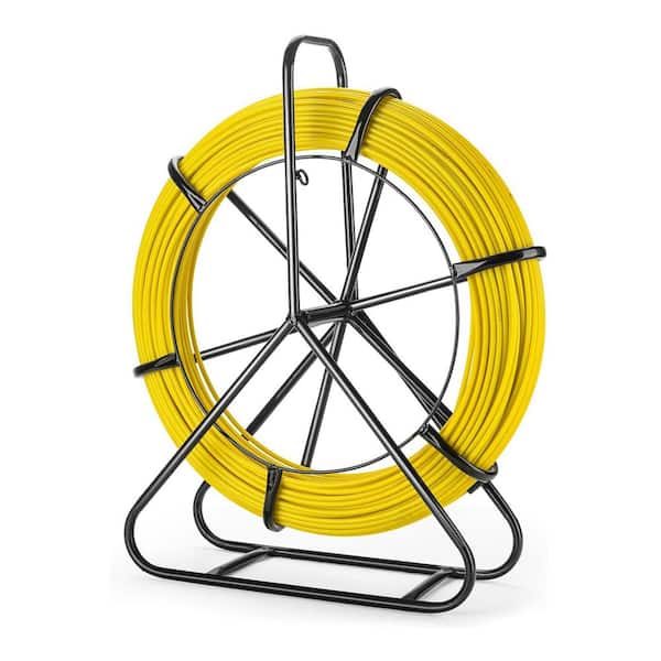 656 ft. Fiberglass Duct Rodder Fish Tape Pulling Tool with Steel Reel Stand