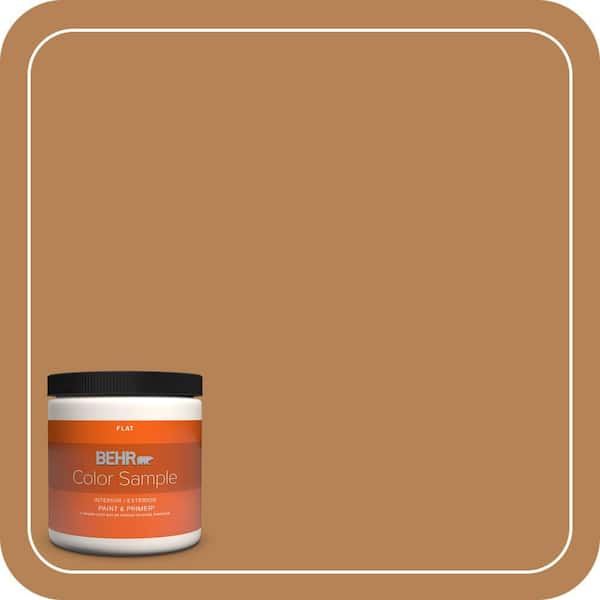 BEHR PREMIUM PLUS 8 oz. #S250-5 Roasted Cashew Flat Interior/Exterior Paint & Primer Color Sample
