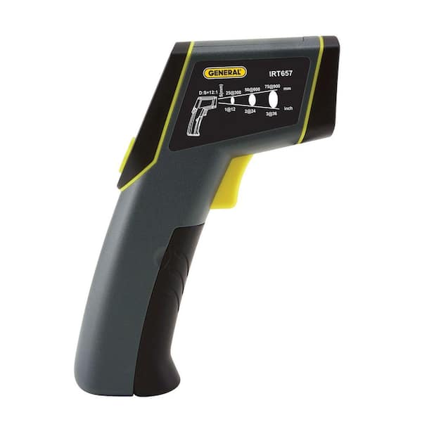General Tools Laser Temperature Non-Contact Infrared Thermometer with 12:1 Spot Ratio, Maximum Temperature 1,076 Degree