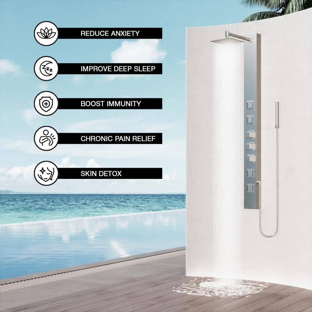 Sutton 58" Stainless Steel 4-Jet Shower Panel System