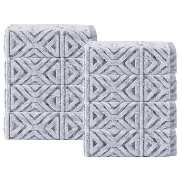 Unbranded Glamour 8 pcs Anthracite Turkish Cotton Wash Towels