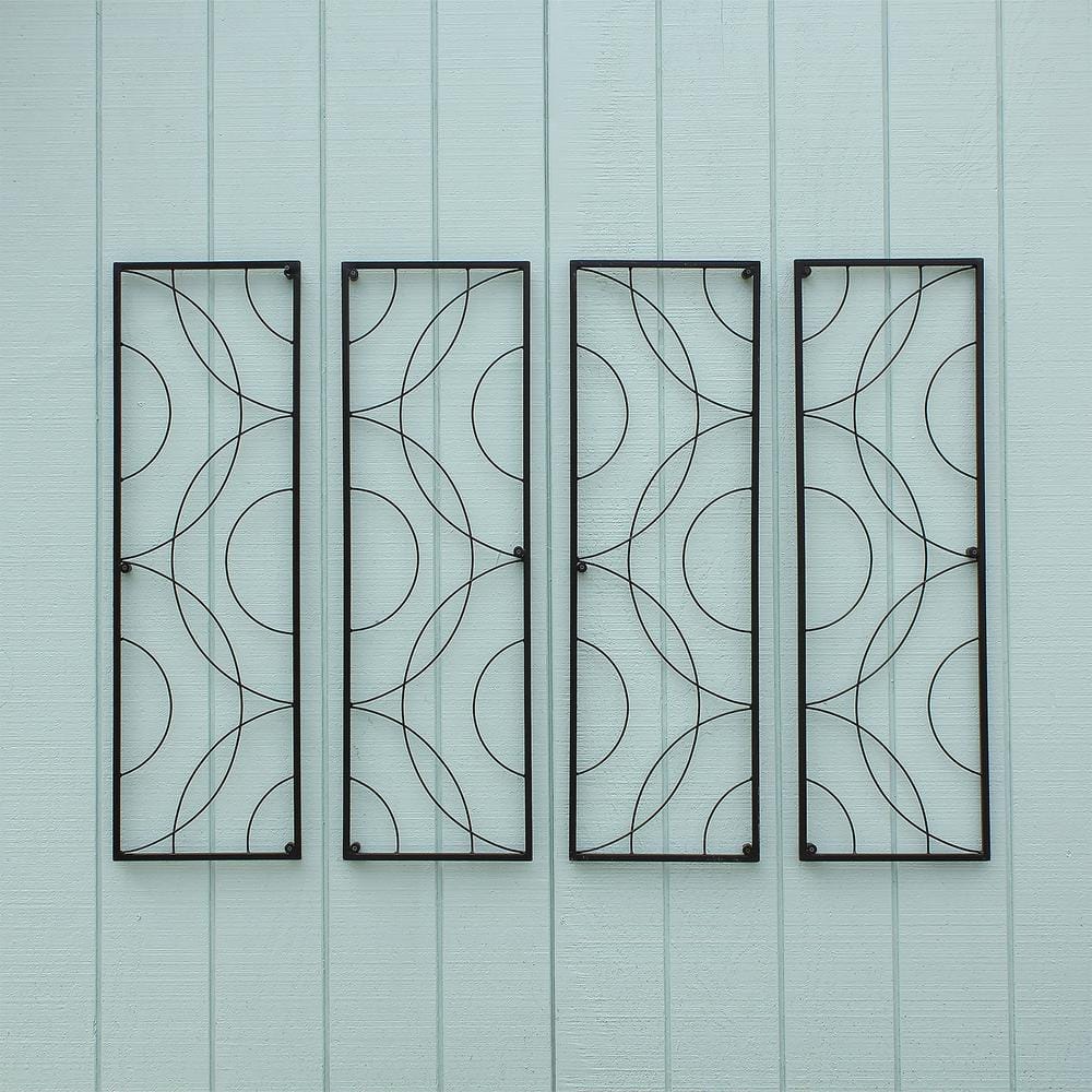 Black Wrought Iron Modular Wall Trellis Set