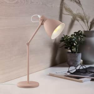Priddy 6.125 in. W x 17 in. H 1-Light Pastel Apricot Desk Lamp with Adjustable Lamp Head