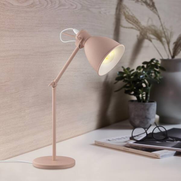 Priddy 6.125 in. W x 17 in. H 1-Light Pastel Apricot Desk Lamp with Adjustable Lamp Head