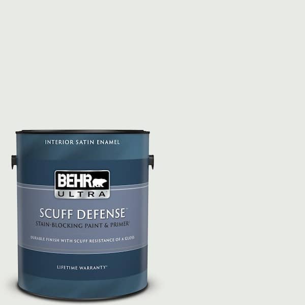 BEHR ULTRA 1 gal. #BL-W08 Frothy Surf Extra Durable Satin Enamel Interior Paint & Primer