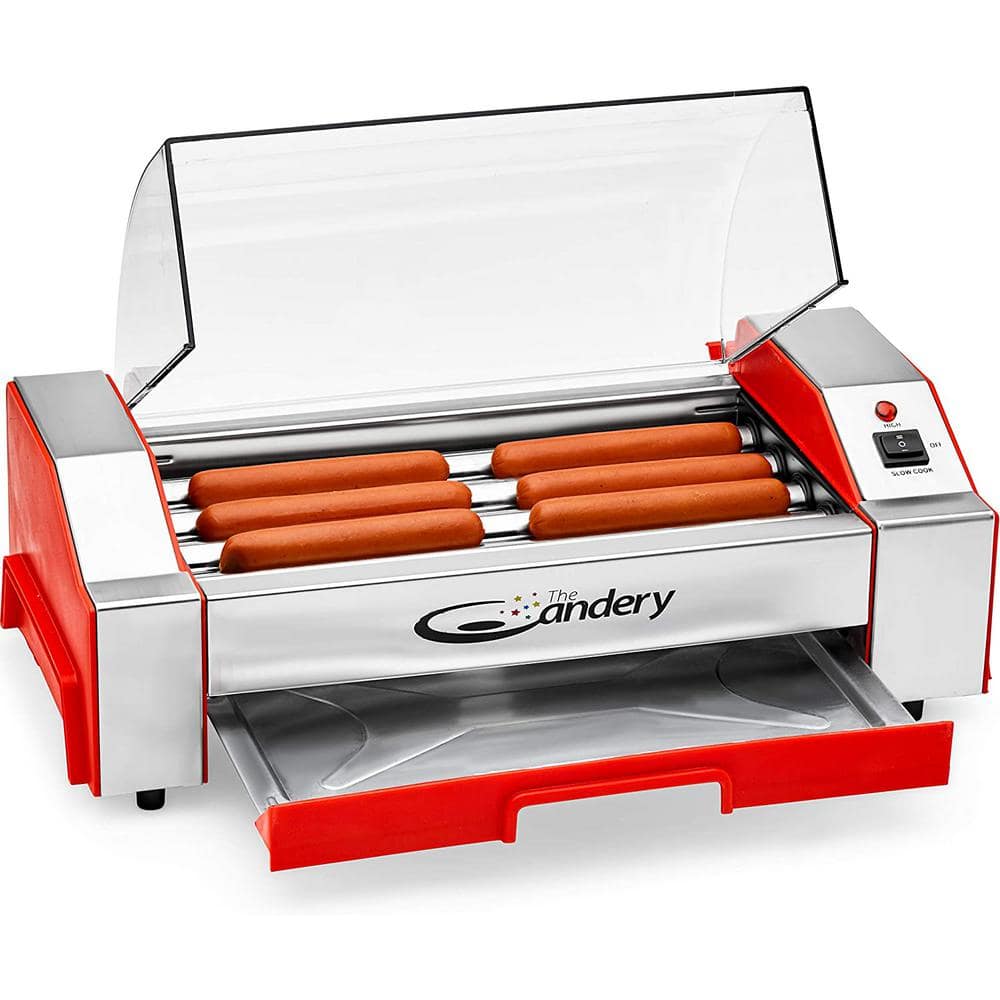 12 in. L x 12 in. W Stainless Steel Nonstick Hot Dog Roller - Cooks up to 6