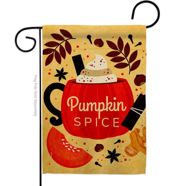 Ornament Collection 13 in. x 18.5 in. Fall Drinks Garden Flag Double-Sided Readable Both Sides Fall Harvest and Autumn Decorative