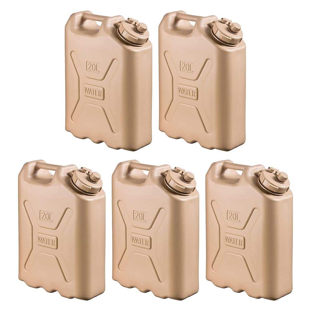 Lightweight BPA 5-Gal. 20 Liters Portable Water Storage Container (5-Pack)
