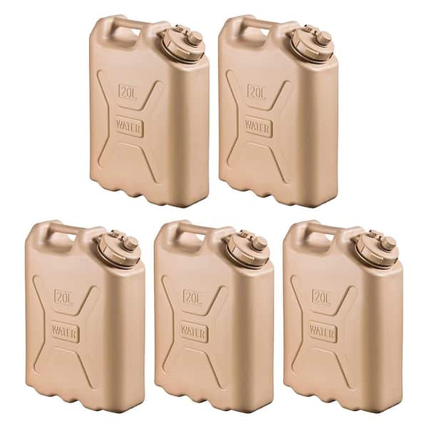 Lightweight BPA 5-Gal. 20 Liters Portable Water Storage Container (5-Pack)