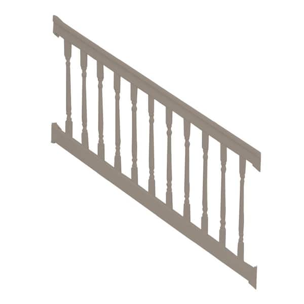 Weatherables Delray 3 ft. H x 6 ft. W Vinyl Khaki Stair Railing Kit with Colonial Spindles
