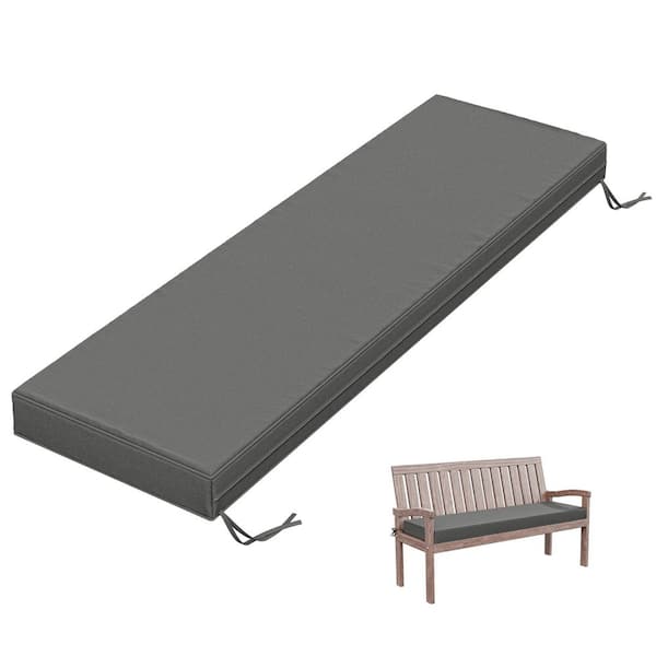45 in. x 18 in. x 3.5 in. Rectangular Outdoor Porch Swing Bench Cushion Light Grey