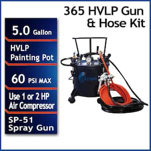 5 Gal. Pressure Pot Paint Sprayer with HVLP Spray Gun and Hose Kit
