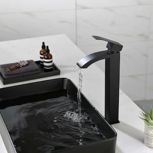 13.11 in. Single Handle Single Hole Bathroom Faucet Included Valve Supply Lines in Brushed Nickel
