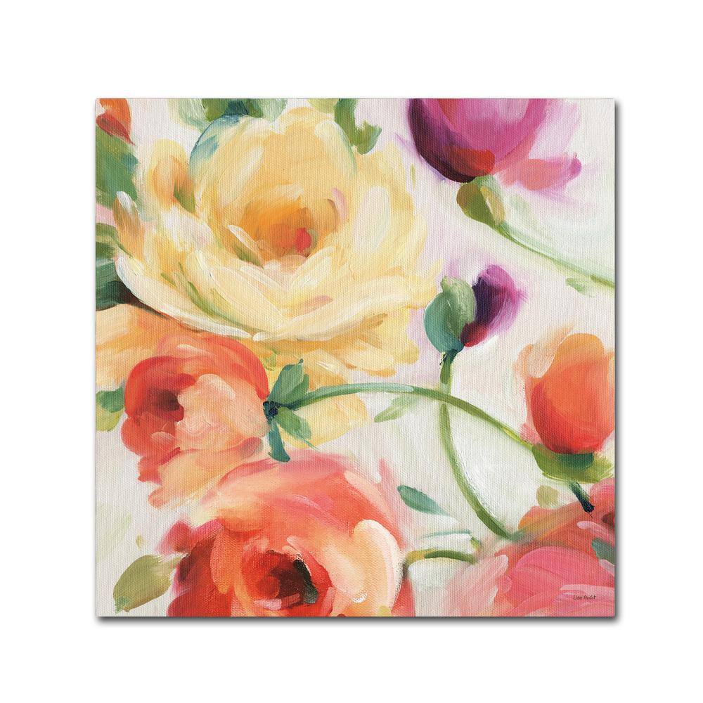 Spring Flair III Keilrahmen-Bild Leinwand Blumen Blüte modern grau Lisa Audit