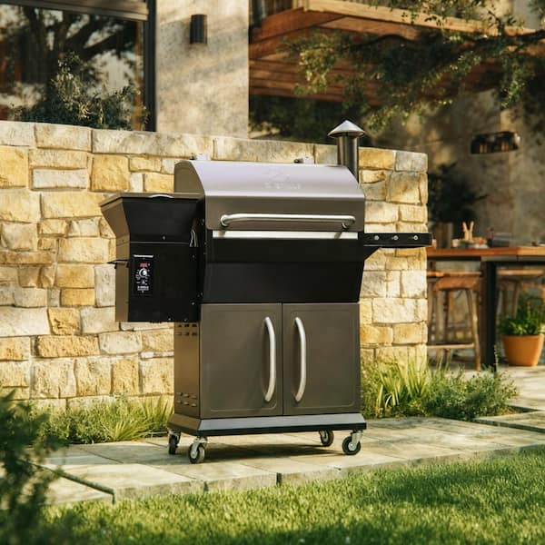 1056 sq. in. Pellet Grill in Bronze with Storage Cabinet and Cover