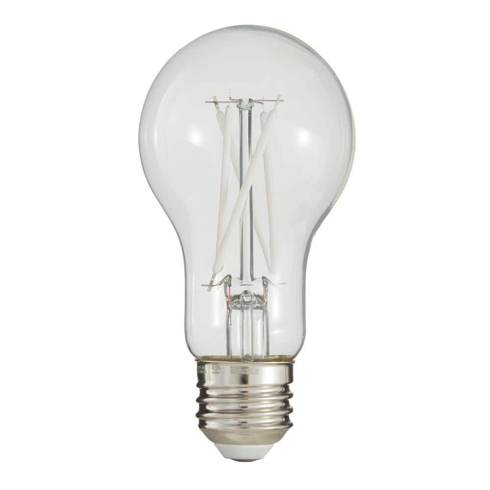 Ecosmart 60-Watt Equivalent A19 Dimmable White Filament CEC Clear Glass E26 LED Light Bulb Soft White 2700K (12-Pack)